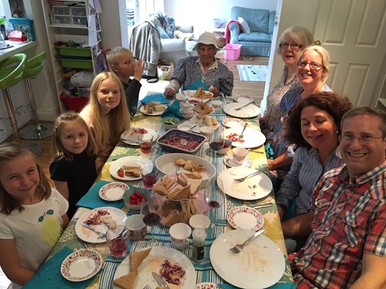 Afternoon tea with some of the Grand Children. X