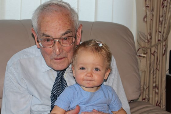 Fred with his Great Grandaughter, September 2016