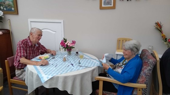 Mum and Dad dinner at Woodfalls Care Home - Oct 2017