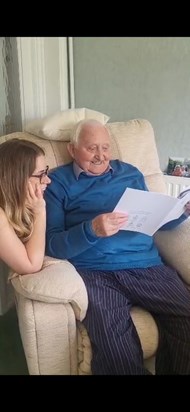 Grandad looking at our wedding plans ❤️