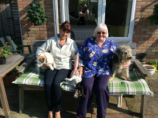 Lesley and Christine with much loved Clara, Oscar and Lottie xxxxx