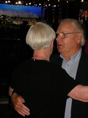 Ron and Brenda dancing on the Vrijthof in Maastricht at the Andre Rieu concert.