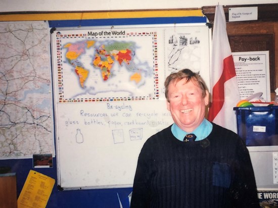 David in his classroom