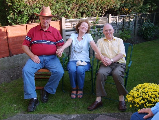 Keith, Nina, and Colin (Colin and Sandra's garden 2007-ish)