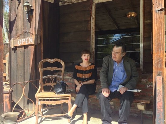 Anna and Teo outside of Old Place Restaurant, 2015.