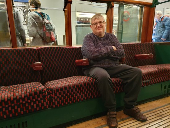 old tube train  at the transport museum Dec 2019