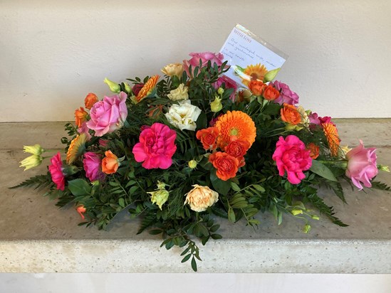 Flowers at the funeral service 