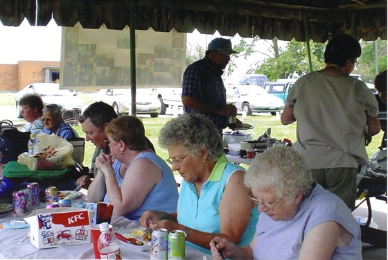 Family eating at our family reunion!