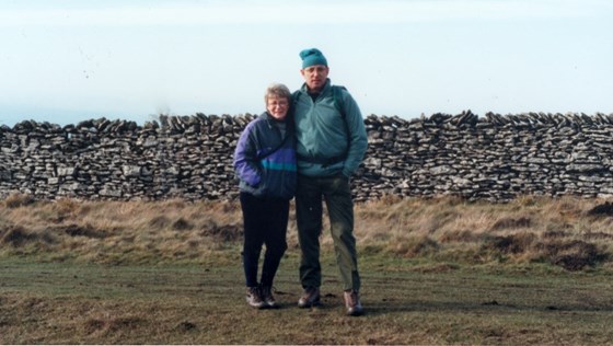 Stewart and Angela on a Cold Hike