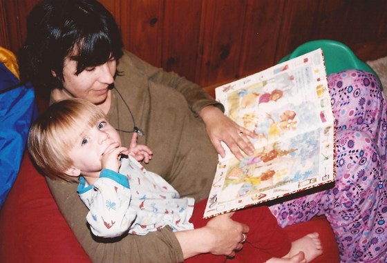 Mummy loves reading to her children. Henry age 2.