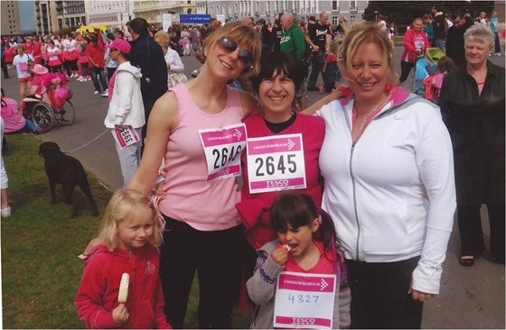 Karyn completed the Race for Life charity race to raise funds for cancer research, Plymouth, 2011