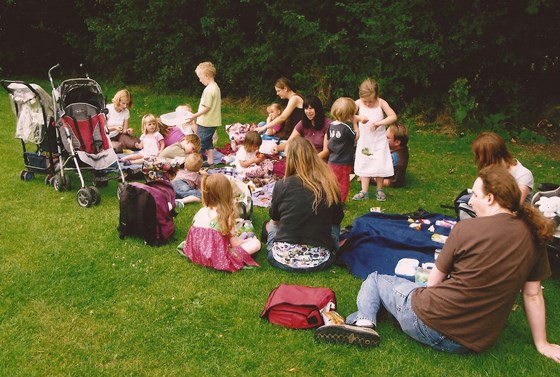 Picnicking in the park with friends, Great Shelford