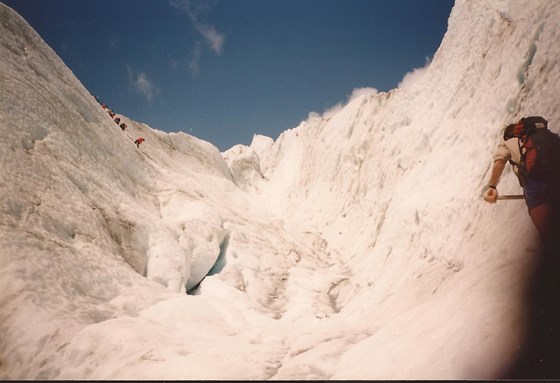 Climbing the glacier, New Zealand, 1995
