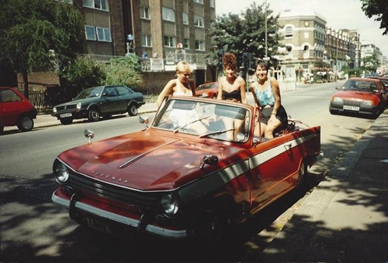 Cruising Kings Road with friends late 70s
