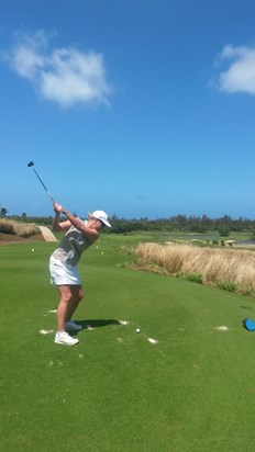 Sara loved her golf holidays, this was Mauritius 2014