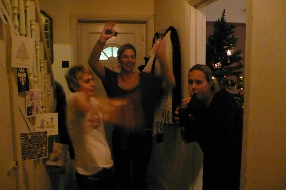 Getting our New Year's Eve groove on - Sara, Caroline, Trudi