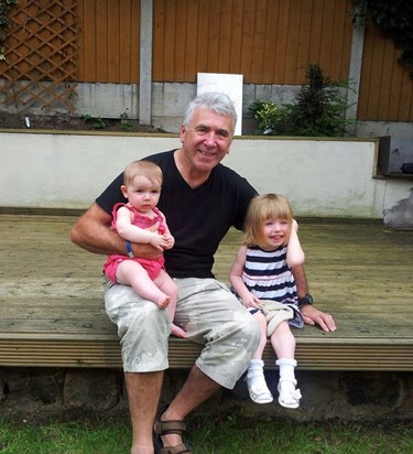 Grandpa with his little ladies x 