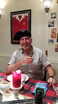 Our leaving "do" at Tim and Ruth's - presented with the French Beret.