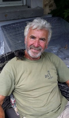 Dad with one of his beloved chicks 