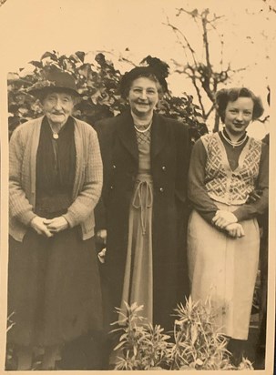 Moira's grandmother Mina, aunt Meg and Moira early 50s