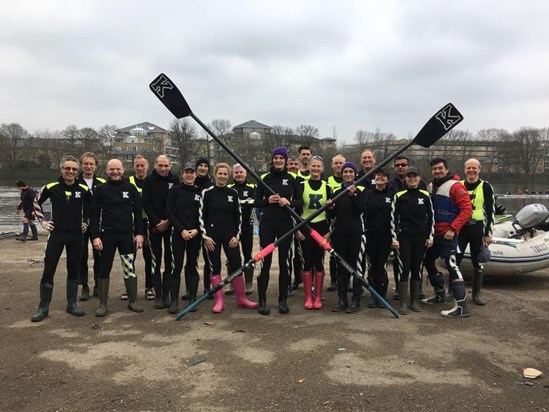 David and the club before the Veterans Head of the River race 2018