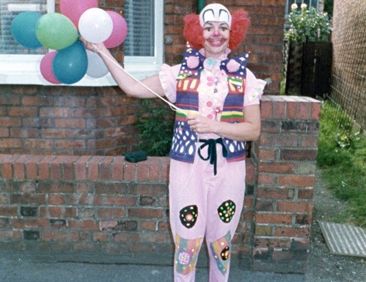 Sheila as a clown! 