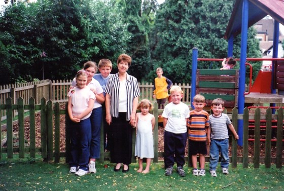Sheila with her grandchildren (2002) 