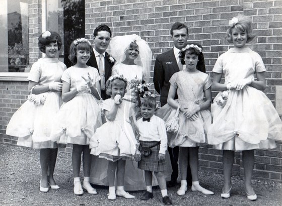 Sylvia and Rob's wedding (Sheila on far left) 