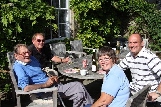 With his elder brother Derek & his wife Wendy plus nephew Angus - Bamburgh 2013