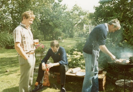 Mike supervising at BBQ in our Somerset home - Happy Memories - Summer 1984