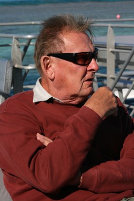 Michael on boat to Great Barrier Reef