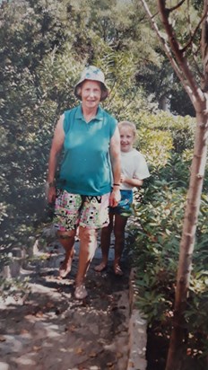 Mum and Katie   going for a swim   Sardinia