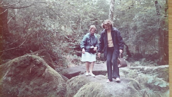 Sheila and Vi on holiday in Devon in 1975.