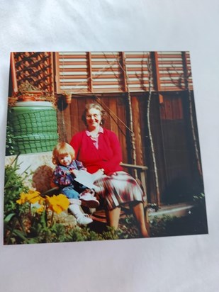 Mum with her grandaughter Katie 1992