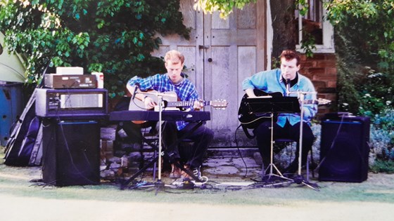 Playing a garden party....Dave was the one who introduced me to live performing....thanks mate xx