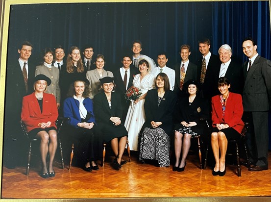 Dave Oct 1993 with Caians at Donaldson's wedding