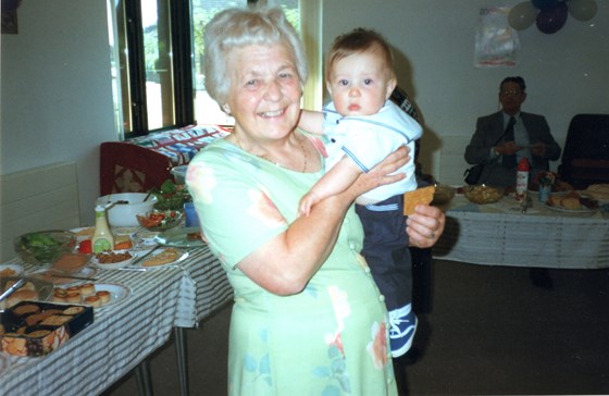 Margery with William at his Christening