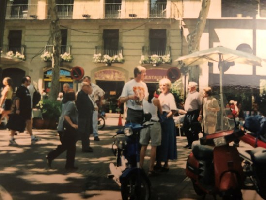 Dave and Janice on La Ramblas, Barcelona 1999