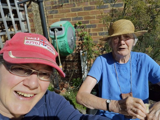 A shandy in the garden with Mary, Summer 2020