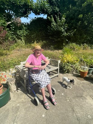 With Mabel in the garden!