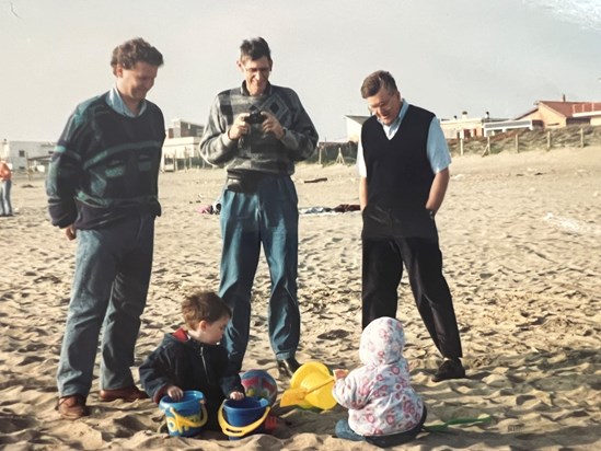 Mike visiting us in Rome, with Grant Scobie, myself and kids