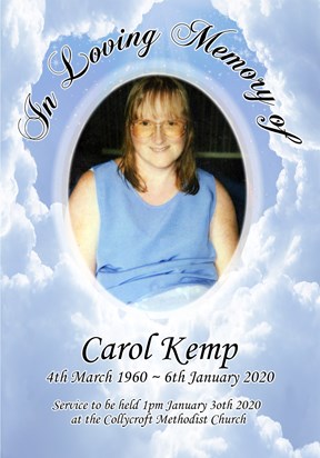 In Loving Memory Of Carol Kemp