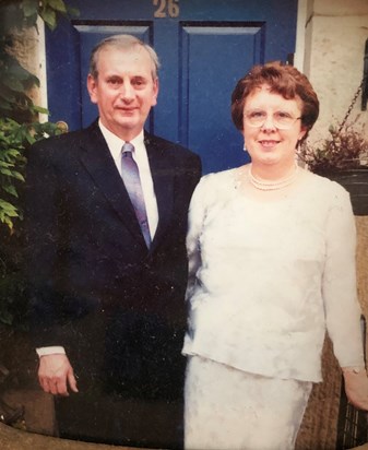 Tom & Jean on their way to Paul & Clare's wedding 1999
