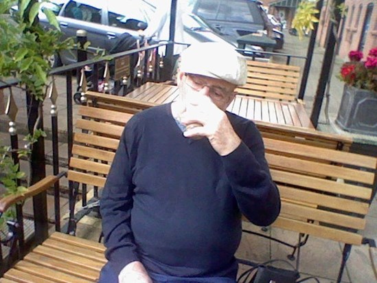 My Terry having coffee, I miss that so much, going out for a coffee.. I Love You...xxx