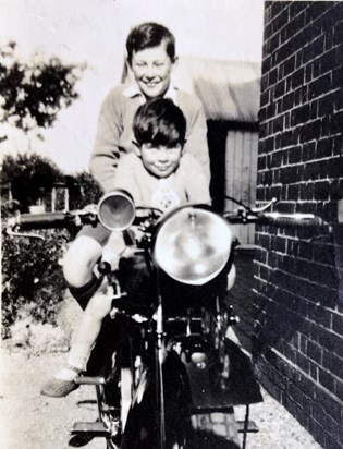 David, here with big brother Dick, loved motorcycles.