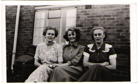 Left to right - Muriel, best friend 'Ding Dong' Bell and sister Dorothy  