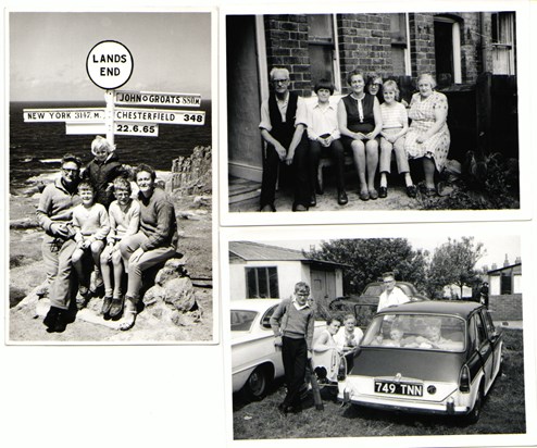 Family at Lands End, outside Midland Terrace at Barrow Hill and a day trip to Chapel St Leonards