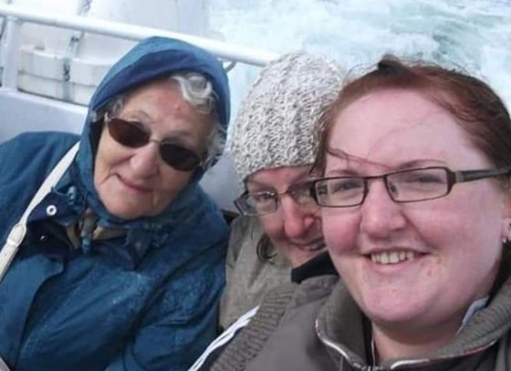 Muriel, Sue and Amy on a very wet Farne Islands trip!