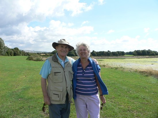 Dad and Margaret walking