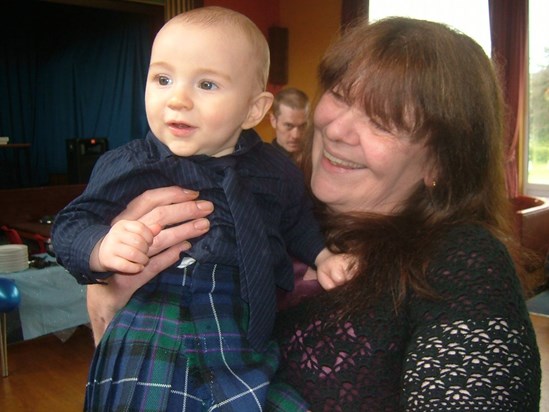 Granny and Cam at his christening